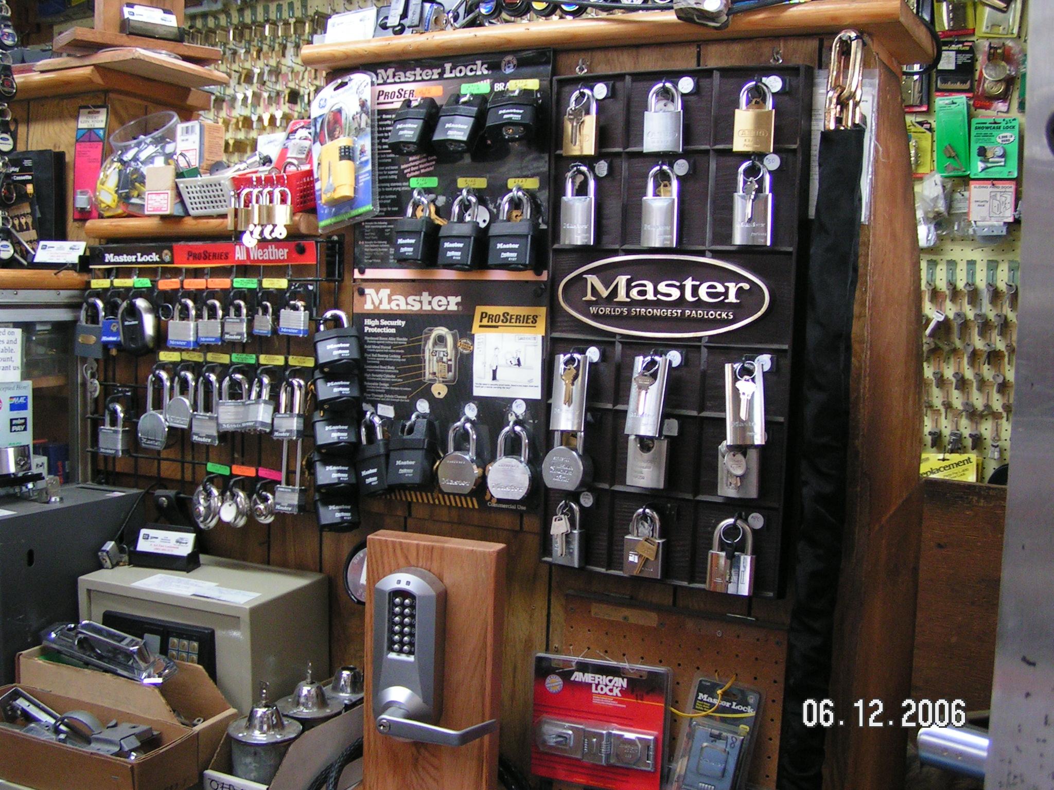 Workbench and key-cutting equipment at A Act Fast Locksmith